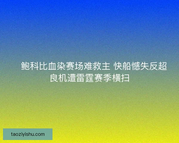 🏀鲍科比血染赛场难救主 快船憾失反超良机遭雷霆赛季横扫