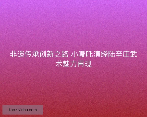 非遗传承创新之路 小哪吒演绎陆辛庄武术魅力再现