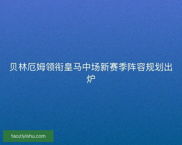 贝林厄姆领衔皇马中场新赛季阵容规划出炉