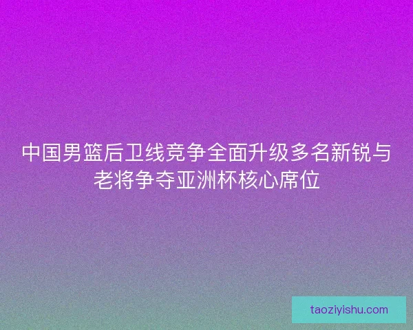 中国男篮后卫线竞争全面升级多名新锐与老将争夺亚洲杯核心席位 中国男篮后卫线竞争全面升级多名新锐与老将争夺亚洲杯核心席位
